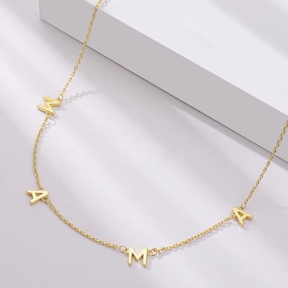 Jewelry - EUC Dainty MAMA Necklace for Women 14K Gold Plated Necklace